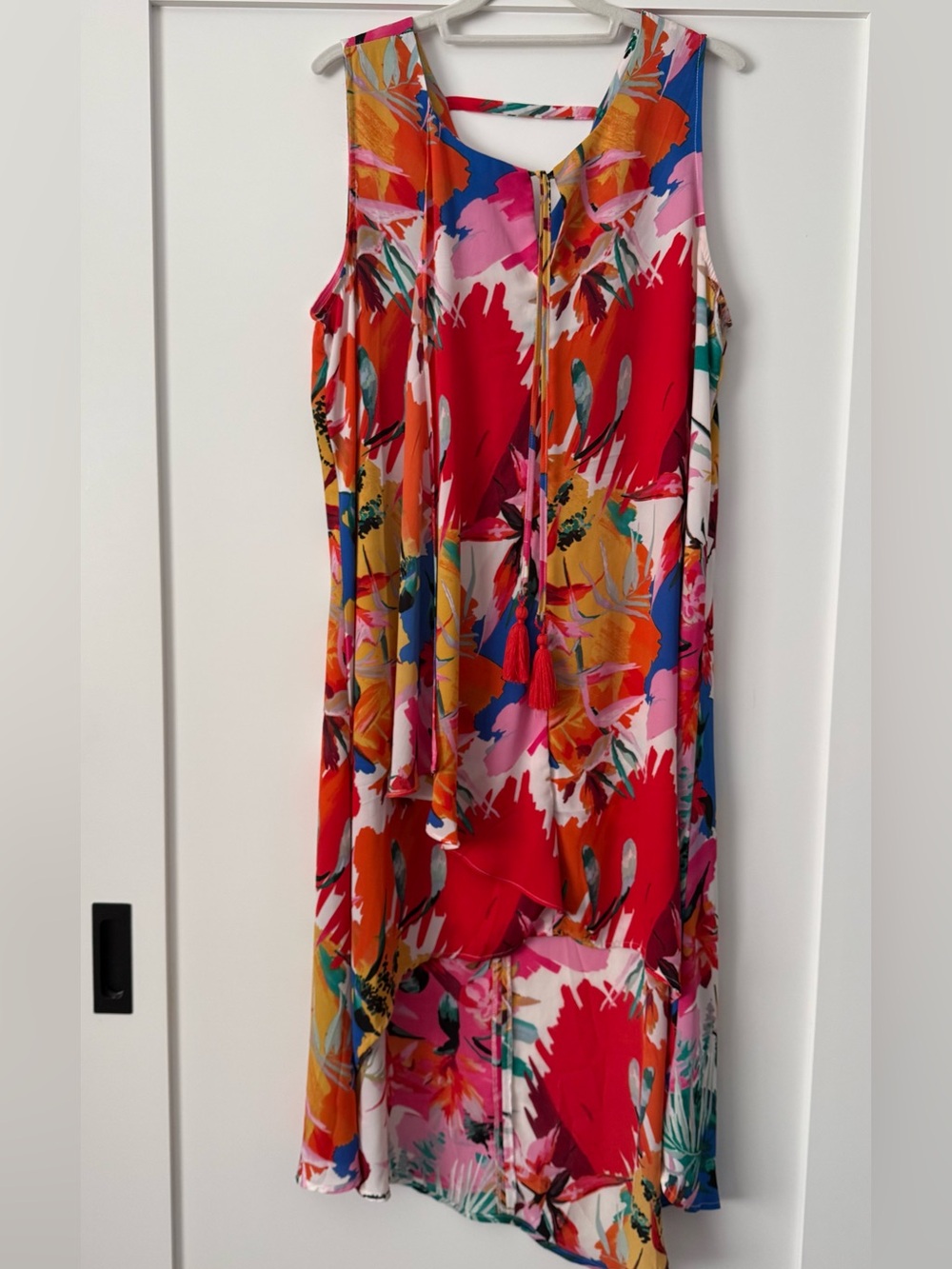 Cupio Multicolor Floral Asymmetrical Sleeveless Dress size L